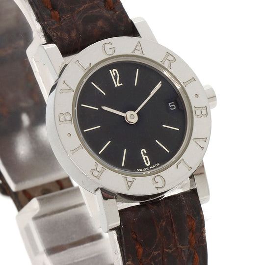 BVLGARI Watches Quartz BB23SLD Stainless Steel, Leather Silver Bulgari Bulgari black dial Women Used Authentic