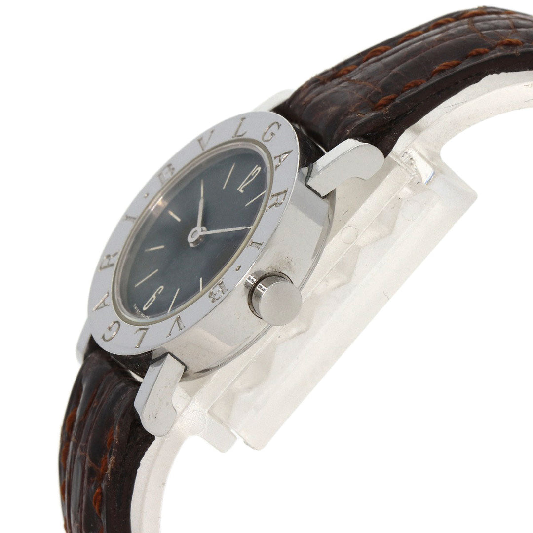 BVLGARI Watches Quartz BB23SLD Stainless Steel, Leather Silver Bulgari Bulgari black dial Women Used Authentic