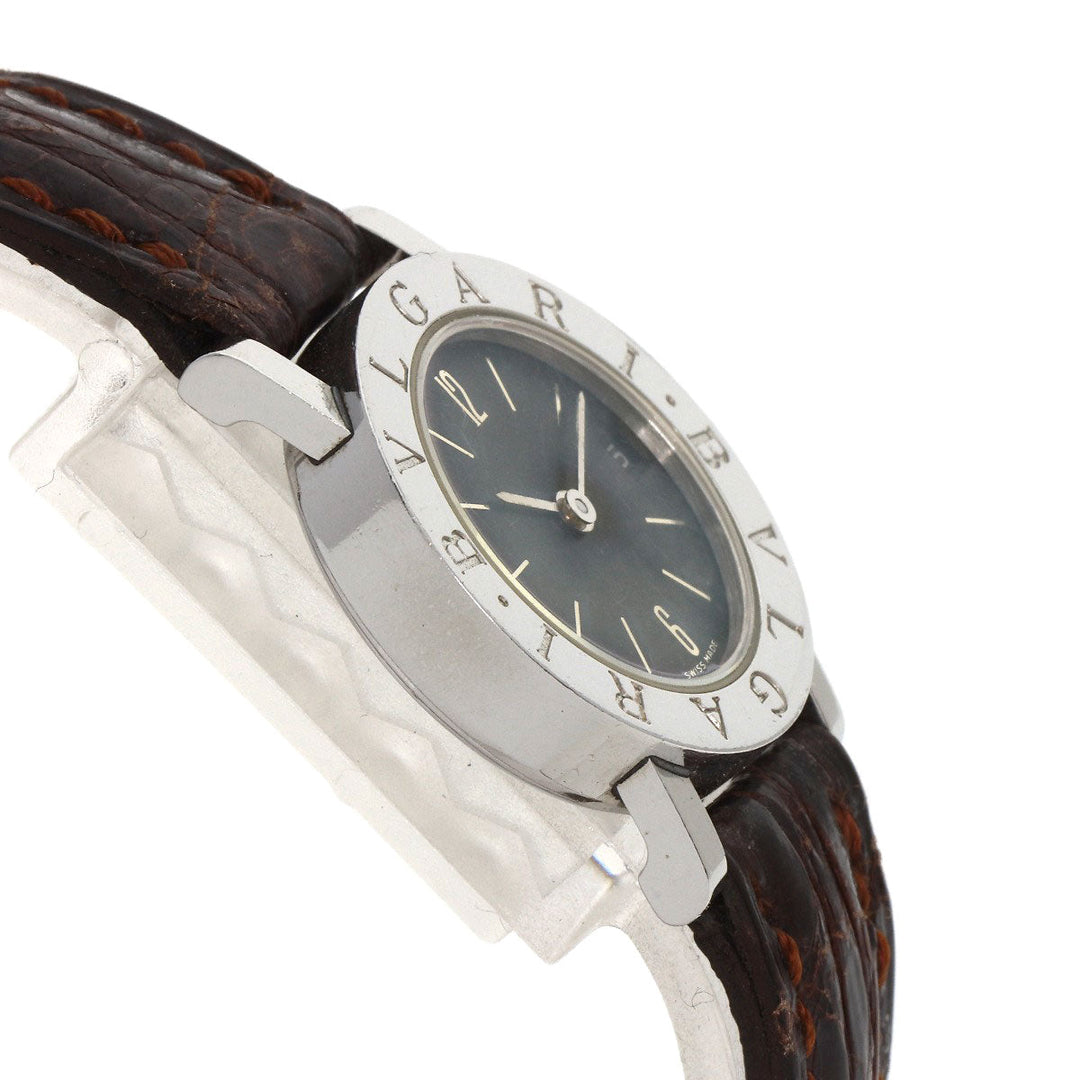 BVLGARI Watches Quartz BB23SLD Stainless Steel, Leather Silver Bulgari Bulgari black dial Women Used Authentic
