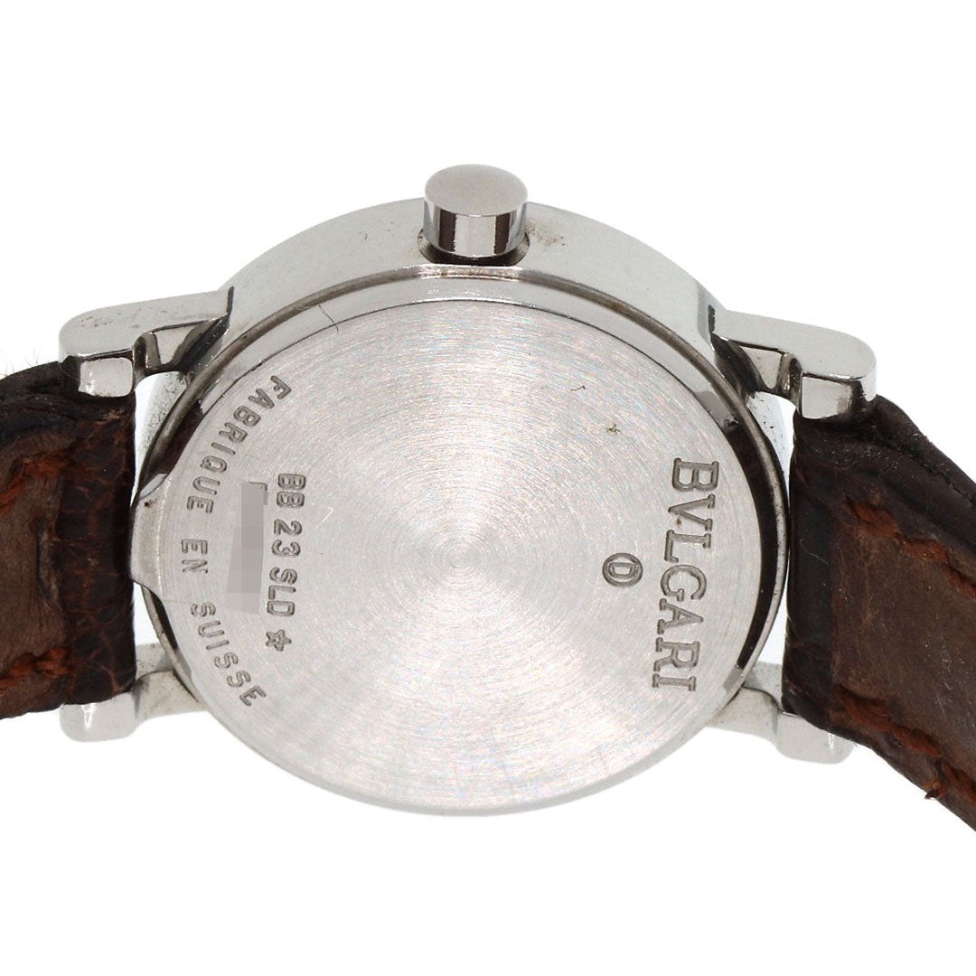 BVLGARI Watches Quartz BB23SLD Stainless Steel, Leather Silver Bulgari Bulgari black dial Women Used Authentic
