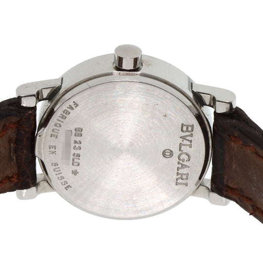 BVLGARI Watches Quartz BB23SLD Stainless Steel, Leather Silver Bulgari Bulgari black dial Women Used Authentic