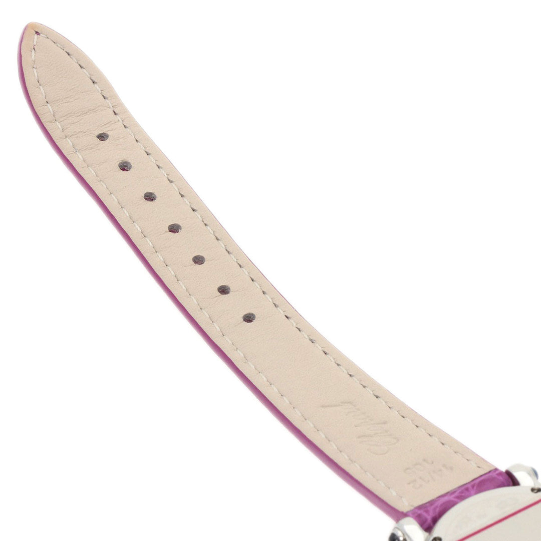 Chopard Watches Quartz 27/8245-23 Stainless Steel, Leather Silver Happy sport diamond White shell dial Women Used Authentic