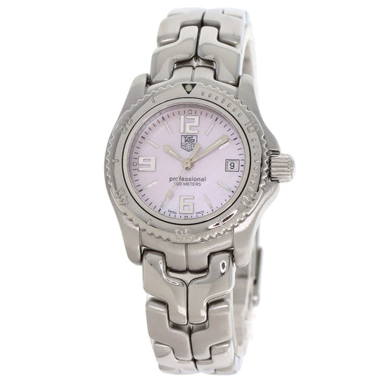 TAG HEUER Watches Quartz WT141F Stainless Steel , Stainless Steel Silver Link date Pink shell dial Women Used Authentic