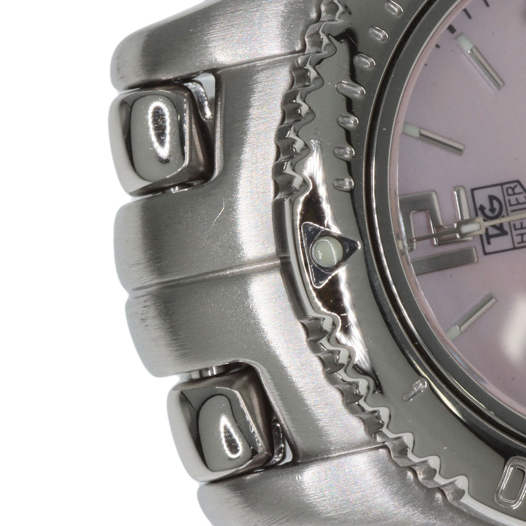 TAG HEUER Watches Quartz WT141F Stainless Steel , Stainless Steel Silver Link date Pink shell dial Women Used Authentic
