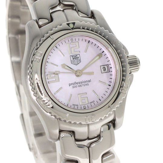 TAG HEUER Watches Quartz WT141F Stainless Steel , Stainless Steel Silver Link date Pink shell dial Women Used Authentic