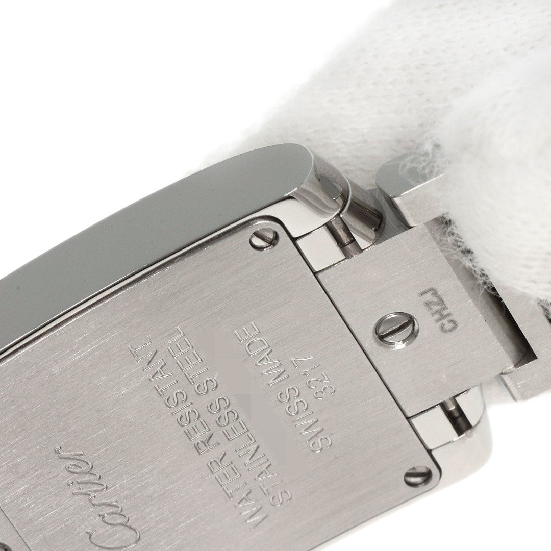 CARTIER Watches Quartz W4TA0008 Stainless Steel, Stainless Steel, Diamond Silver Tank Francaise SM Diamond Silver dial Women Used Authentic