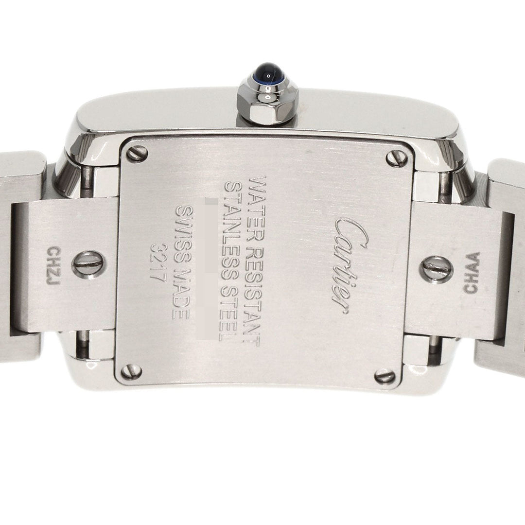 CARTIER Watches Quartz W4TA0008 Stainless Steel, Stainless Steel, Diamond Silver Tank Francaise SM Diamond Silver dial Women Used Authentic
