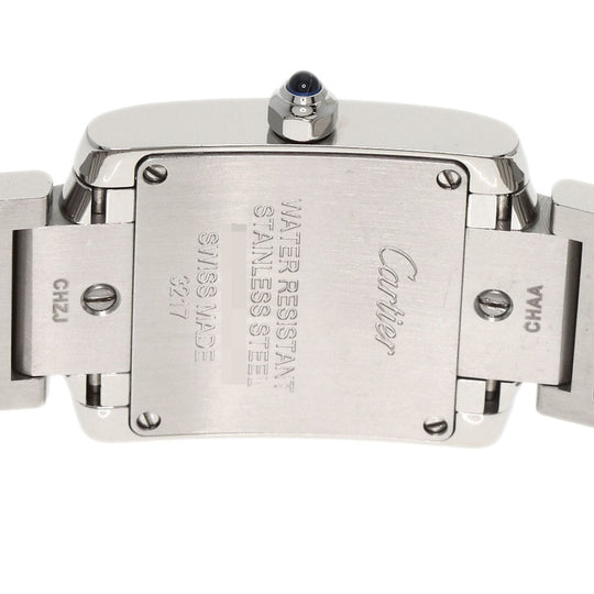CARTIER Watches Quartz W4TA0008 Stainless Steel, Stainless Steel, Diamond Silver Tank Francaise SM Diamond Silver dial Women Used Authentic