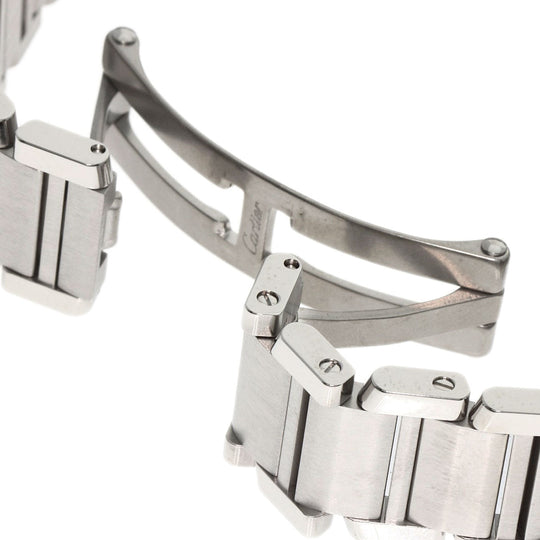 CARTIER Watches Quartz W4TA0008 Stainless Steel, Stainless Steel, Diamond Silver Tank Francaise SM Diamond Silver dial Women Used Authentic