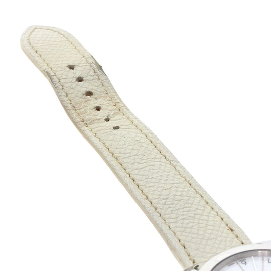 HERMES Watches Quartz HR1.510 Stainless Steel, Leather Silver H watch Rondo white dial Women Used Authentic