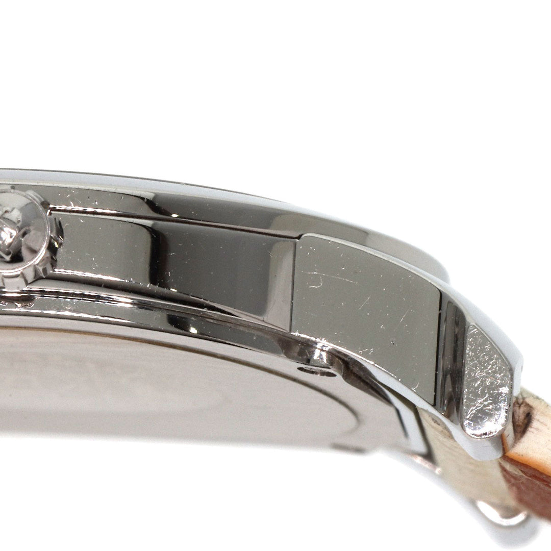 HERMES Watches Quartz HR1.510 Stainless Steel, Leather Silver H watch Rondo white dial Women Used Authentic