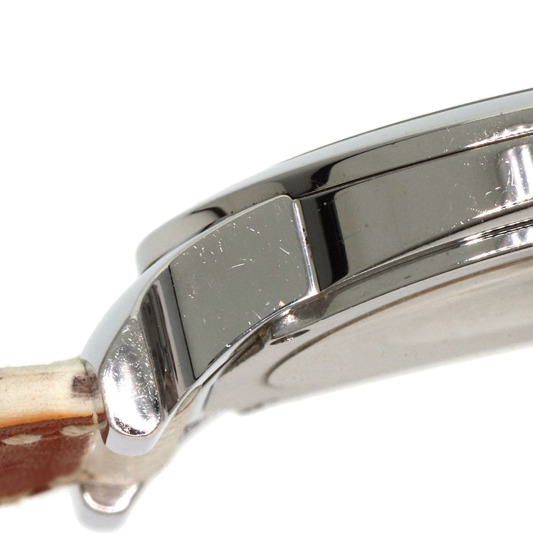 HERMES Watches Quartz HR1.510 Stainless Steel, Leather Silver H watch Rondo white dial Women Used Authentic