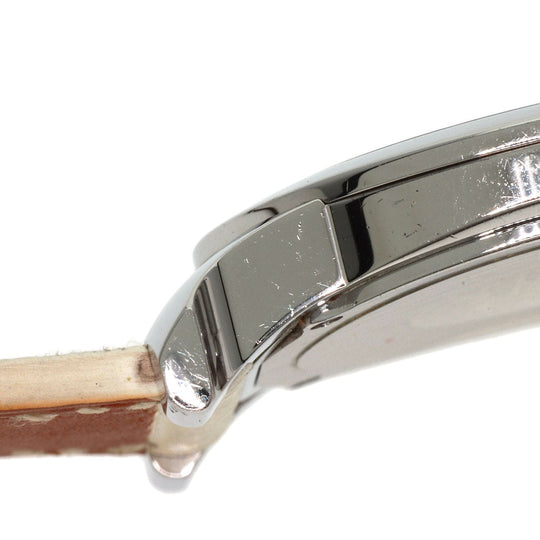 HERMES Watches Quartz HR1.510 Stainless Steel, Leather Silver H watch Rondo white dial Women Used Authentic