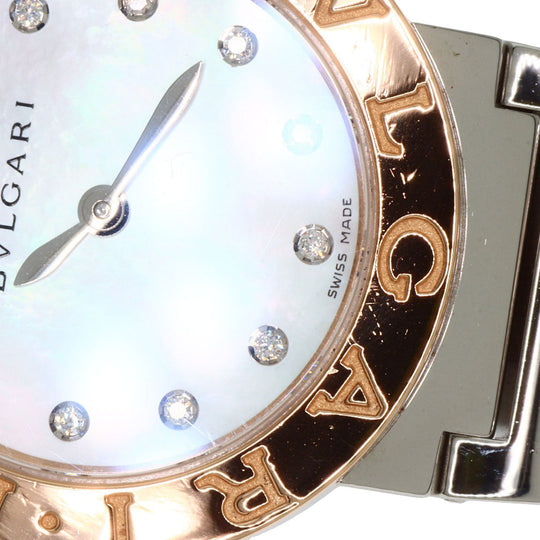 BVLGARI Watches Quartz BBLP26SG Stainless Steel , SSxK18PG gold BVLGARI BVLGARI 12P Diamond White shell dial Women Used Authentic