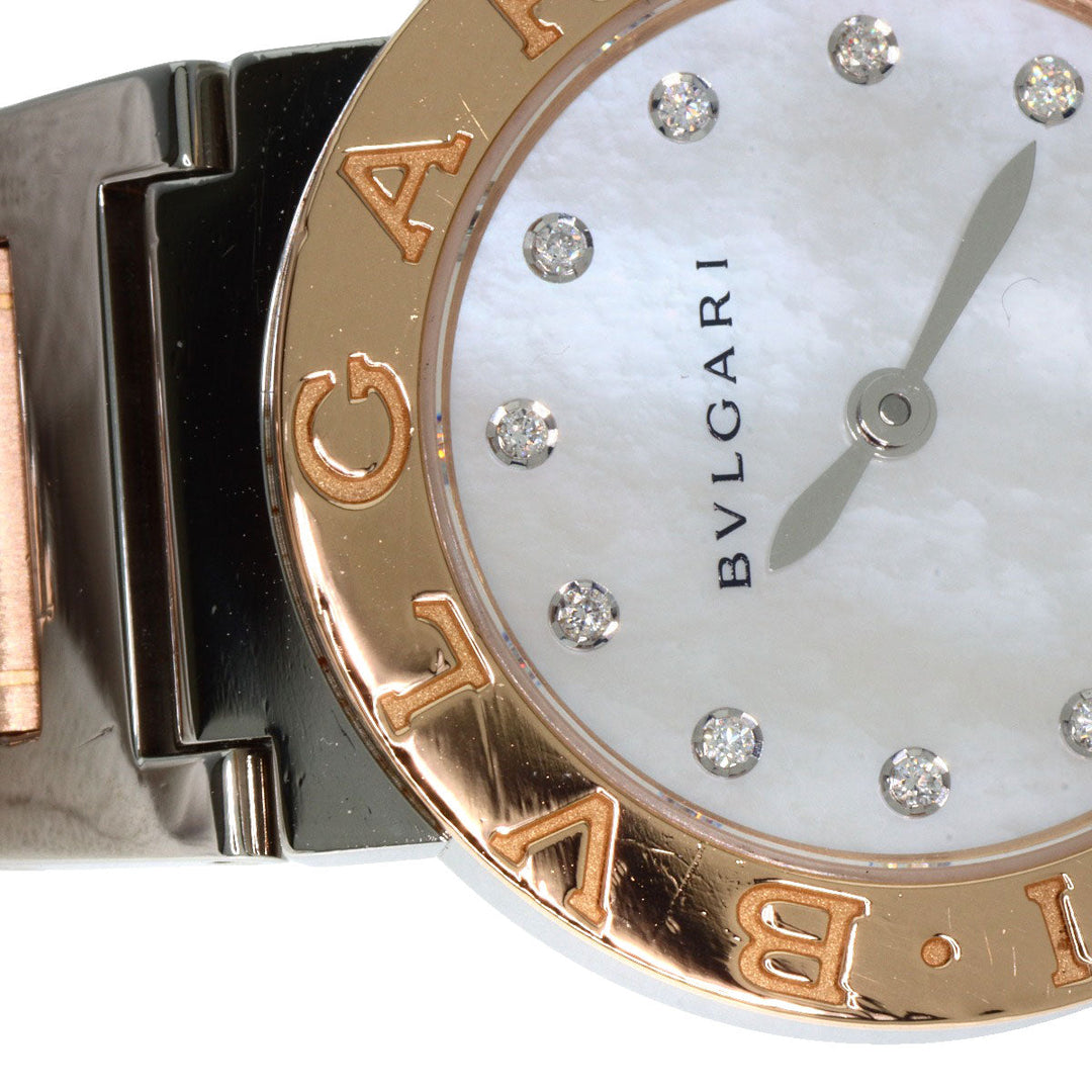 BVLGARI Watches Quartz BBLP26SG Stainless Steel , SSxK18PG gold BVLGARI BVLGARI 12P Diamond White shell dial Women Used Authentic