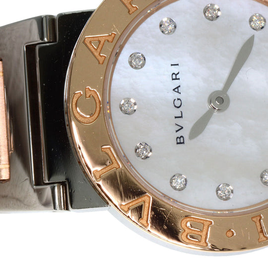 BVLGARI Watches Quartz BBLP26SG Stainless Steel , SSxK18PG gold BVLGARI BVLGARI 12P Diamond White shell dial Women Used Authentic