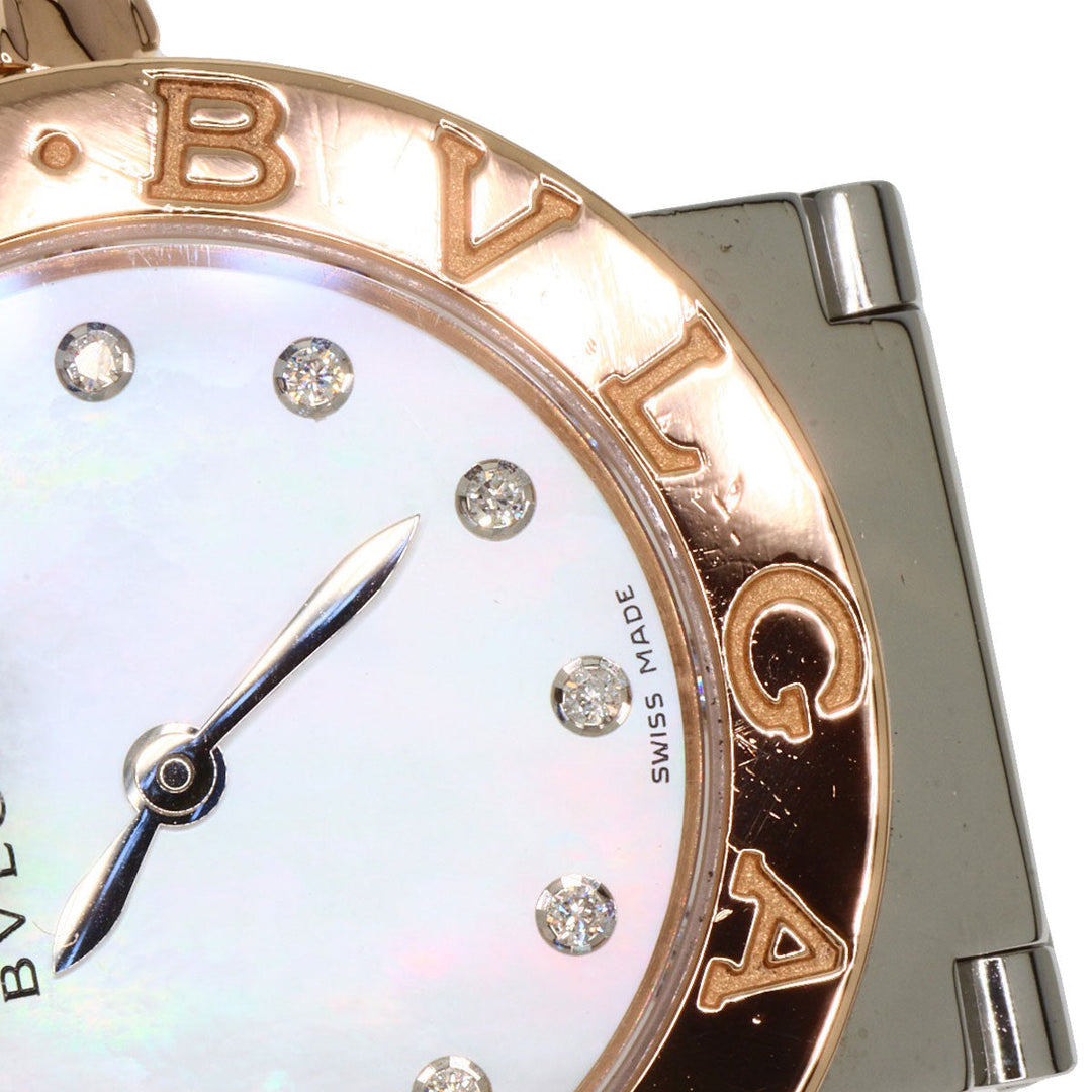 BVLGARI Watches Quartz BBLP26SG Stainless Steel , SSxK18PG gold BVLGARI BVLGARI 12P Diamond White shell dial Women Used Authentic