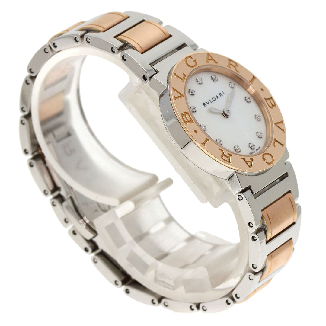 BVLGARI Watches Quartz BBLP26SG Stainless Steel , SSxK18PG gold BVLGARI BVLGARI 12P Diamond White shell dial Women Used Authentic
