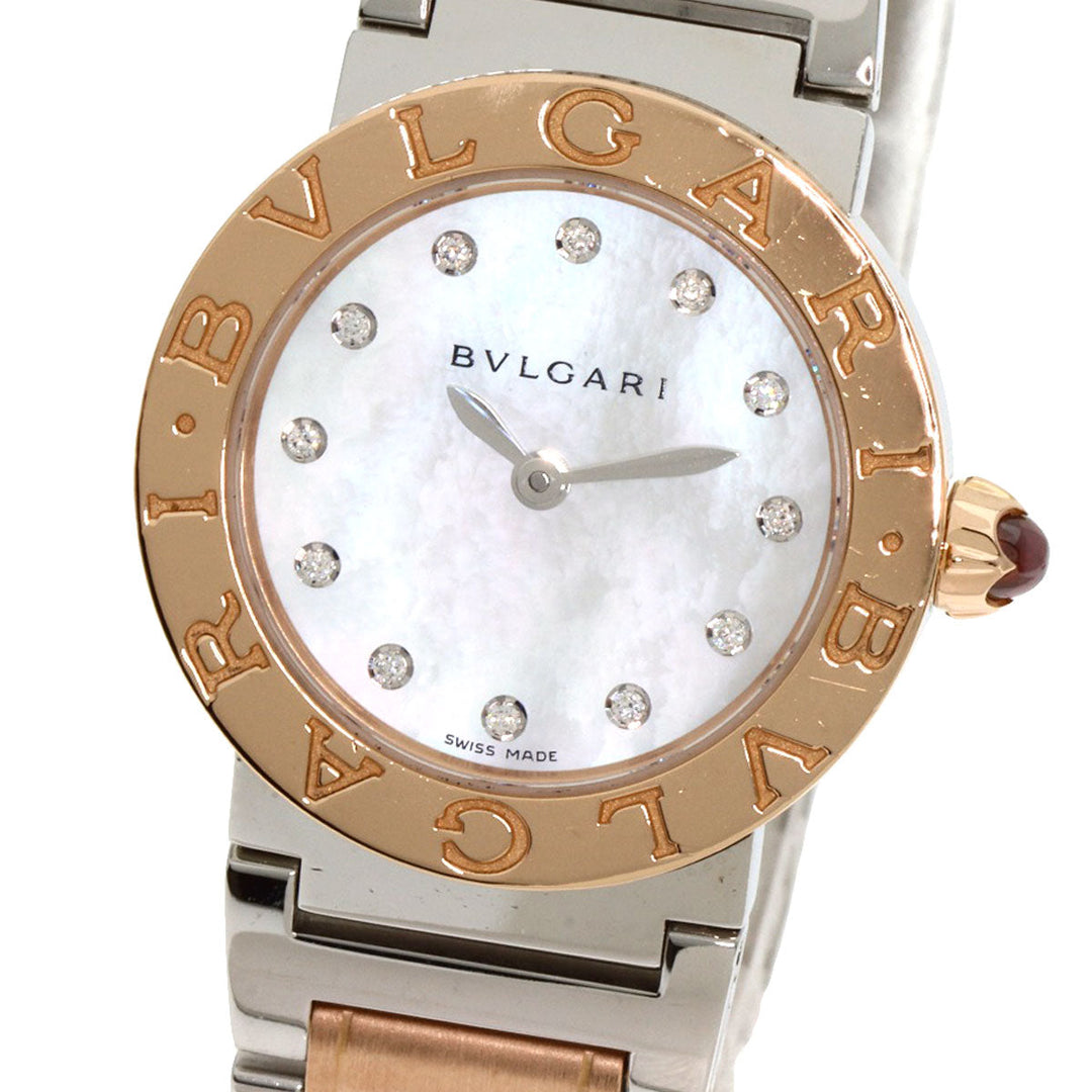 BVLGARI Watches Quartz BBLP26SG Stainless Steel , SSxK18PG gold BVLGARI BVLGARI 12P Diamond White shell dial Women Used Authentic