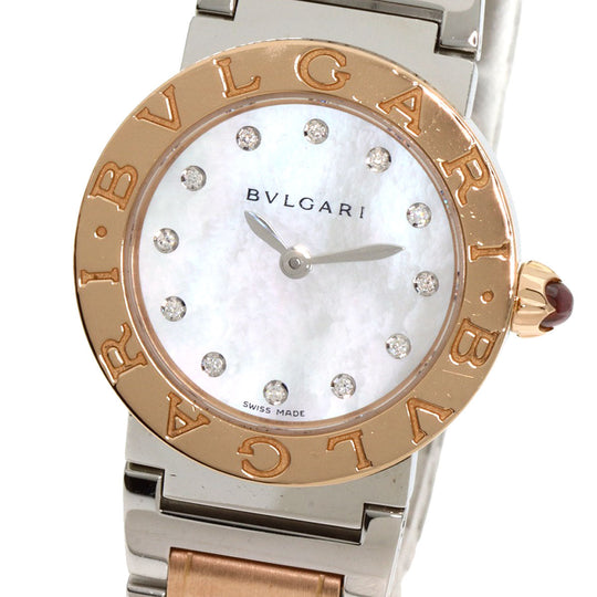 BVLGARI Watches Quartz BBLP26SG Stainless Steel , SSxK18PG gold BVLGARI BVLGARI 12P Diamond White shell dial Women Used Authentic
