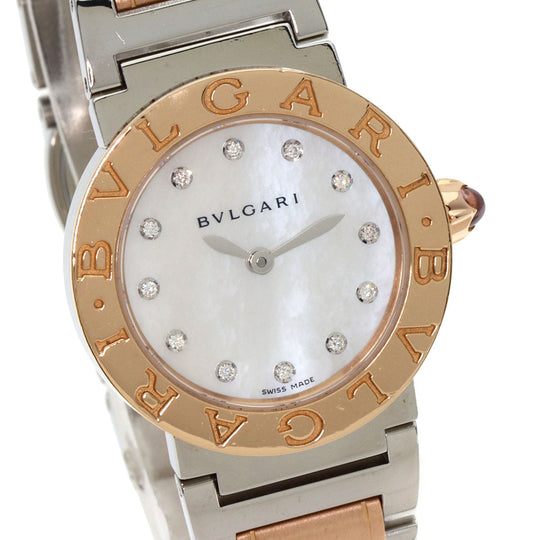 BVLGARI Watches Quartz BBLP26SG Stainless Steel , SSxK18PG gold BVLGARI BVLGARI 12P Diamond White shell dial Women Used Authentic