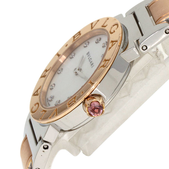 BVLGARI Watches Quartz BBLP26SG Stainless Steel , SSxK18PG gold BVLGARI BVLGARI 12P Diamond White shell dial Women Used Authentic