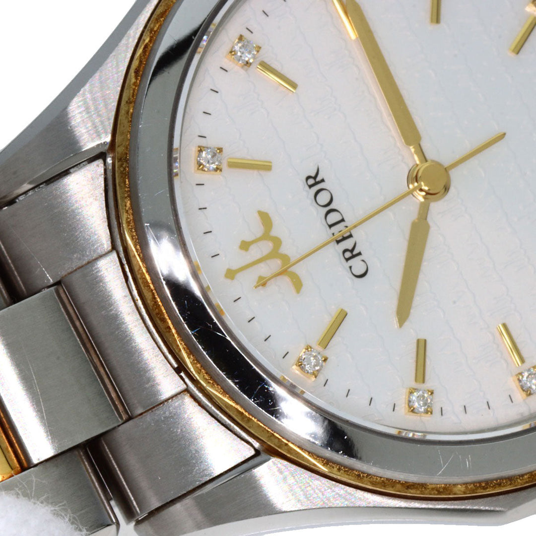 SEIKO Watches Quartz GSAS058 Stainless Steel , SSxK18YG gold CREDOR Signo GSAS058 Ivory dial Women Used Authentic