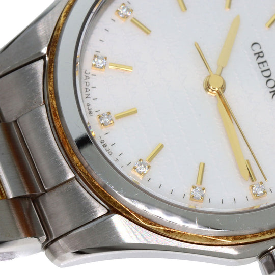 SEIKO Watches Quartz GSAS058 Stainless Steel , SSxK18YG gold CREDOR Signo GSAS058 Ivory dial Women Used Authentic