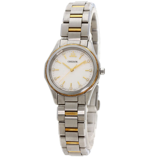 SEIKO Watches Quartz GSAS058 Stainless Steel , SSxK18YG gold CREDOR Signo GSAS058 Ivory dial Women Used Authentic