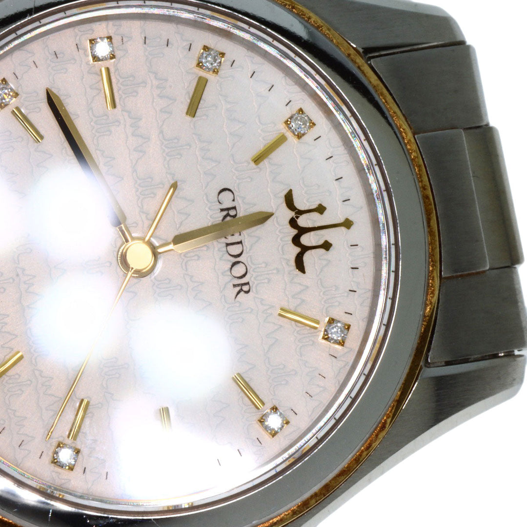 SEIKO Watches Quartz GSAS058 Stainless Steel , SSxK18YG gold CREDOR Signo GSAS058 Ivory dial Women Used Authentic