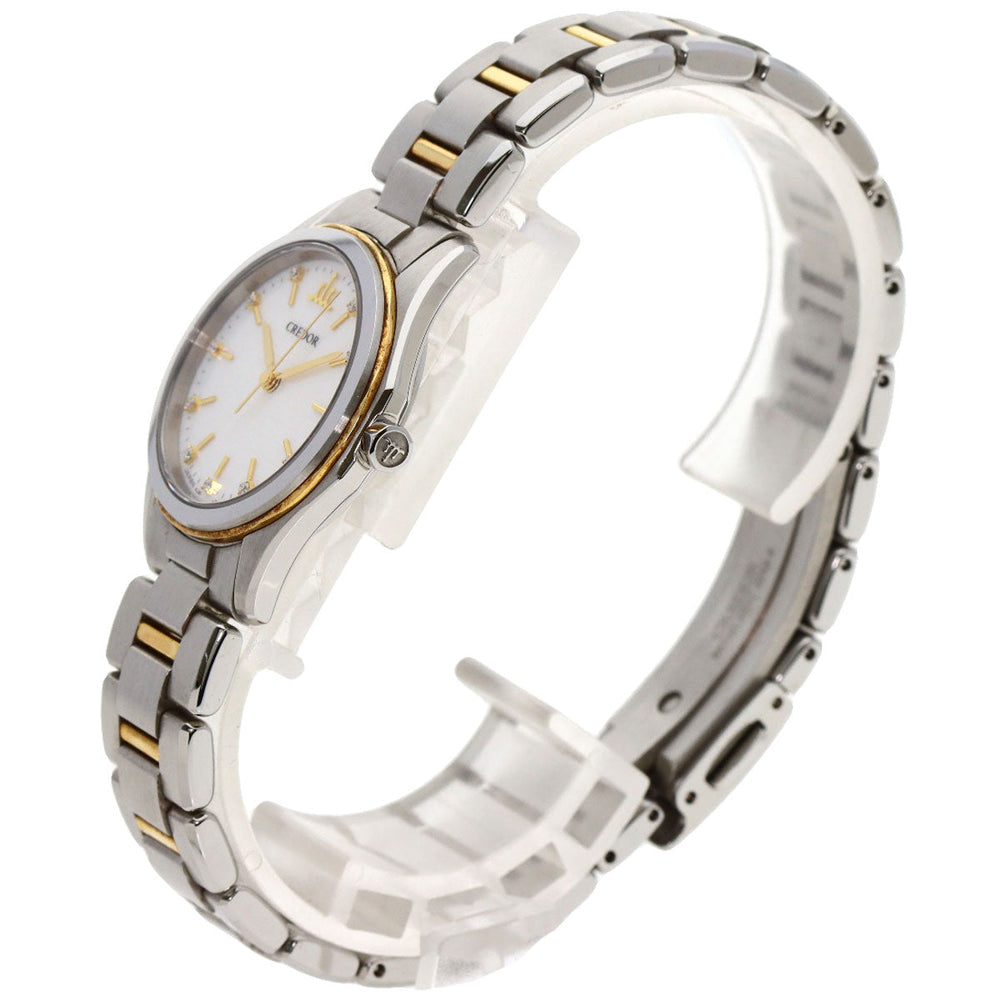SEIKO Watches Quartz GSAS058 Stainless Steel , SSxK18YG gold CREDOR Signo GSAS058 Ivory dial Women Used Authentic