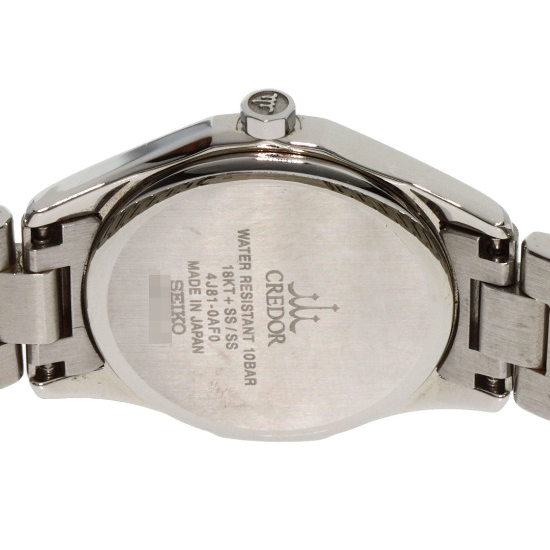 SEIKO Watches Quartz GSAS058 Stainless Steel , SSxK18YG gold CREDOR Signo GSAS058 Ivory dial Women Used Authentic