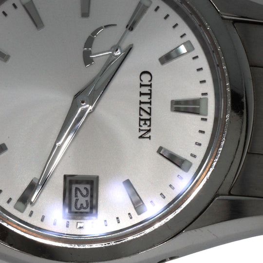 CITIZEN Watches Eco Drive A010-T017983 AQ1000-58A Stainless Steel , Stainless Steel Silver The citizen Silver dial mens Used Authentic
