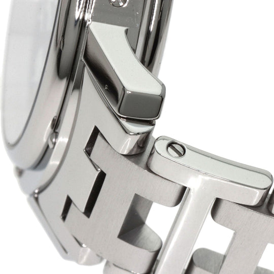 HERMES Watches Quartz CL1.910 Stainless Steel , Stainless Steel Silver Clipper Chronograph black dial mens Used Authentic