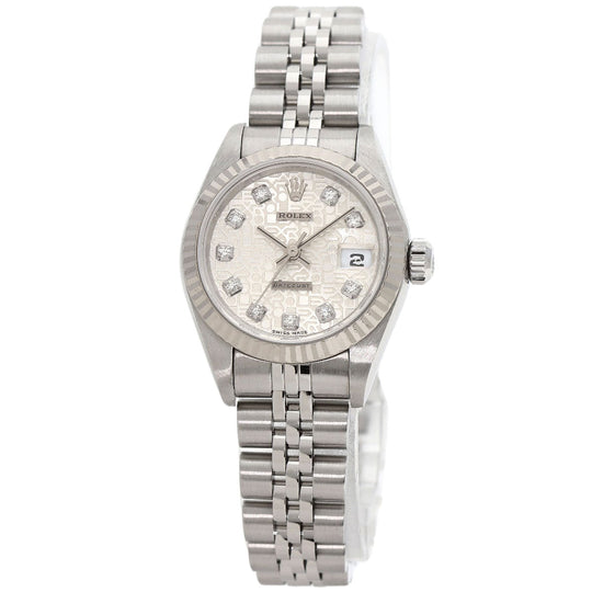 ROLEX Watches Mechanical Automatic 79174G Stainless Steel , Stainless Steel , K18WG Silver Datejust 10P Diamond SilverCP dial Women Used Authentic