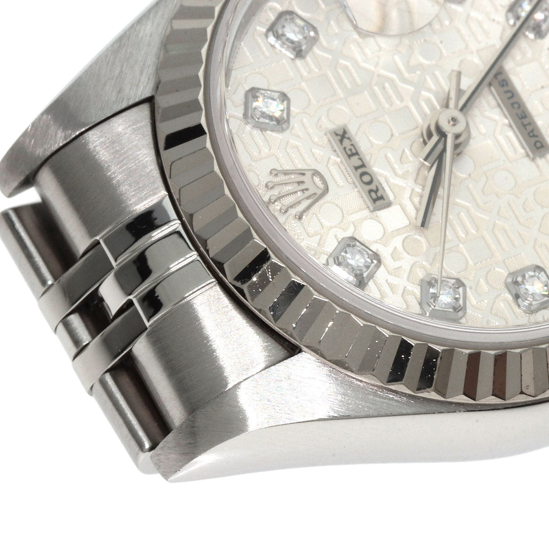 ROLEX Watches Mechanical Automatic 79174G Stainless Steel , Stainless Steel , K18WG Silver Datejust 10P Diamond SilverCP dial Women Used Authentic