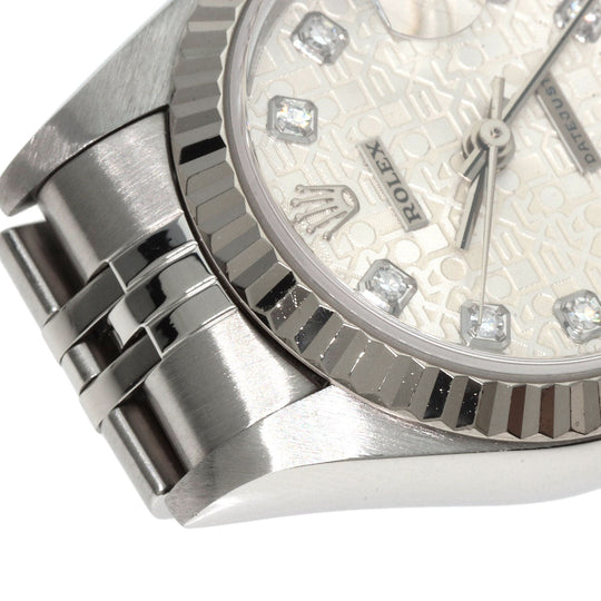 ROLEX Watches Mechanical Automatic 79174G Stainless Steel , Stainless Steel , K18WG Silver Datejust 10P Diamond SilverCP dial Women Used Authentic