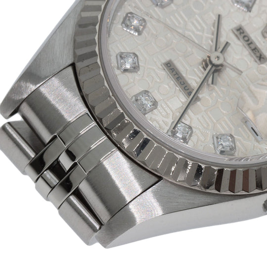 ROLEX Watches Mechanical Automatic 79174G Stainless Steel , Stainless Steel , K18WG Silver Datejust 10P Diamond SilverCP dial Women Used Authentic