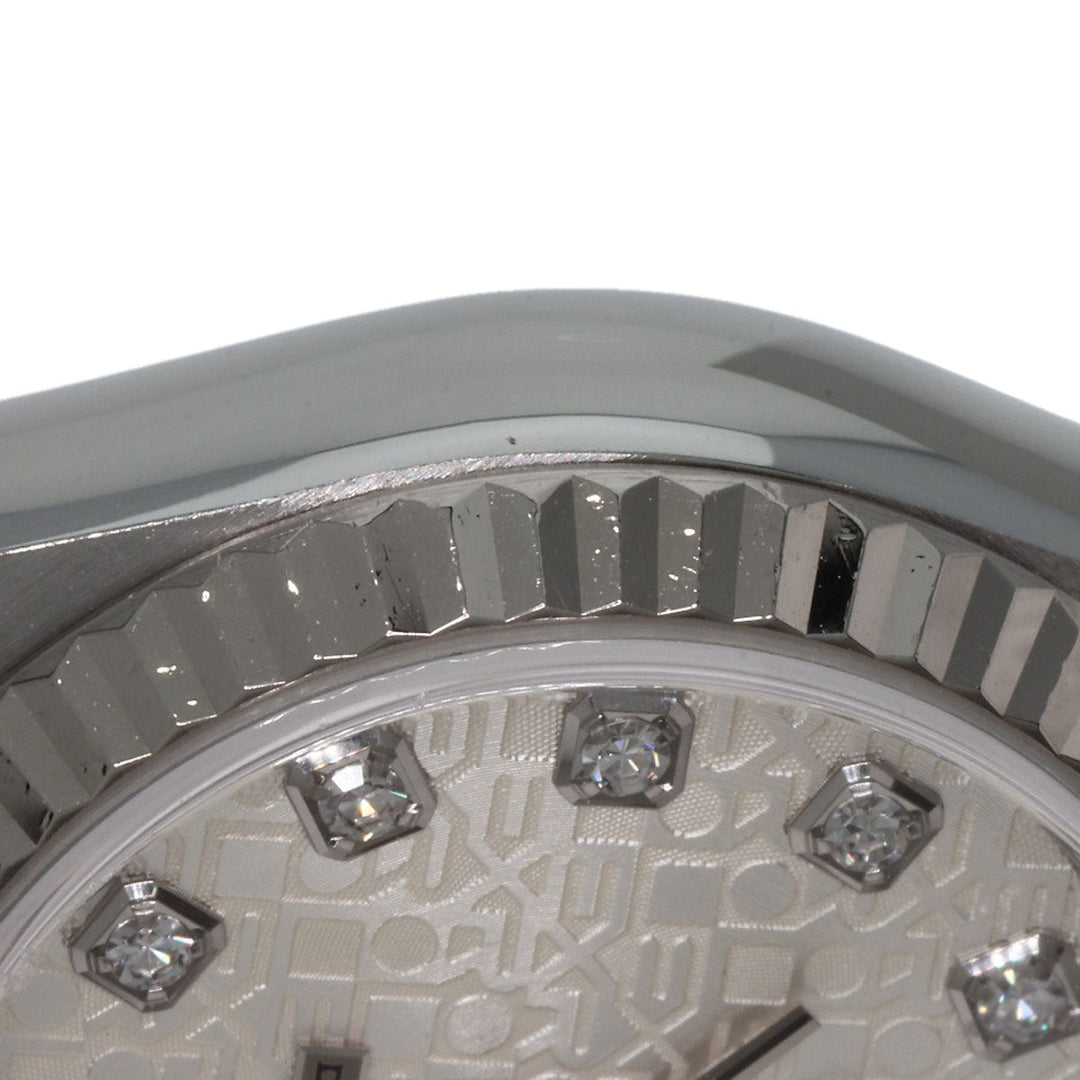 ROLEX Watches Mechanical Automatic 79174G Stainless Steel , Stainless Steel , K18WG Silver Datejust 10P Diamond SilverCP dial Women Used Authentic
