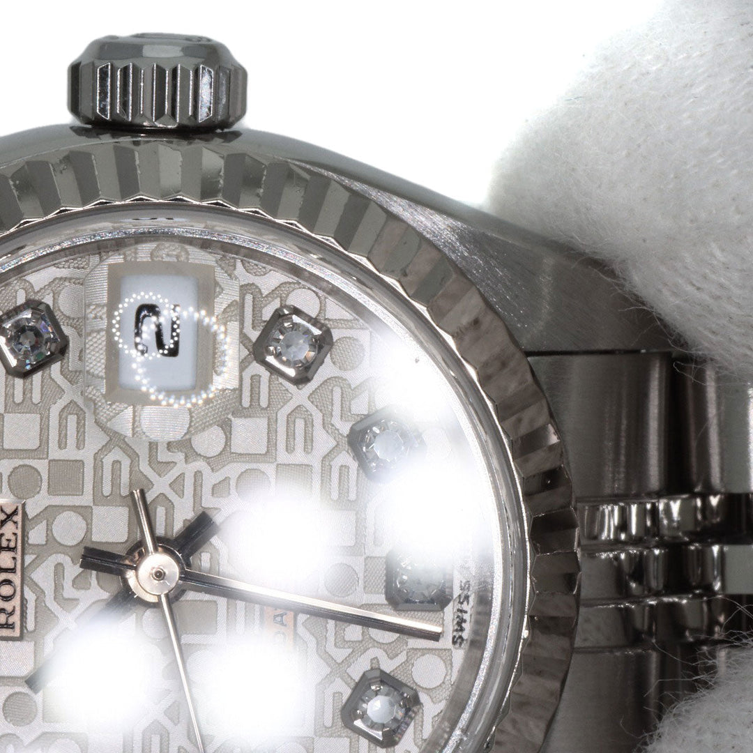 ROLEX Watches Mechanical Automatic 79174G Stainless Steel , Stainless Steel , K18WG Silver Datejust 10P Diamond SilverCP dial Women Used Authentic