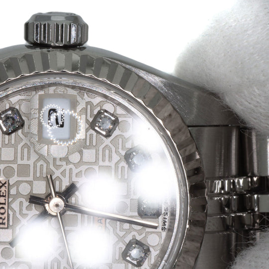 ROLEX Watches Mechanical Automatic 79174G Stainless Steel , Stainless Steel , K18WG Silver Datejust 10P Diamond SilverCP dial Women Used Authentic