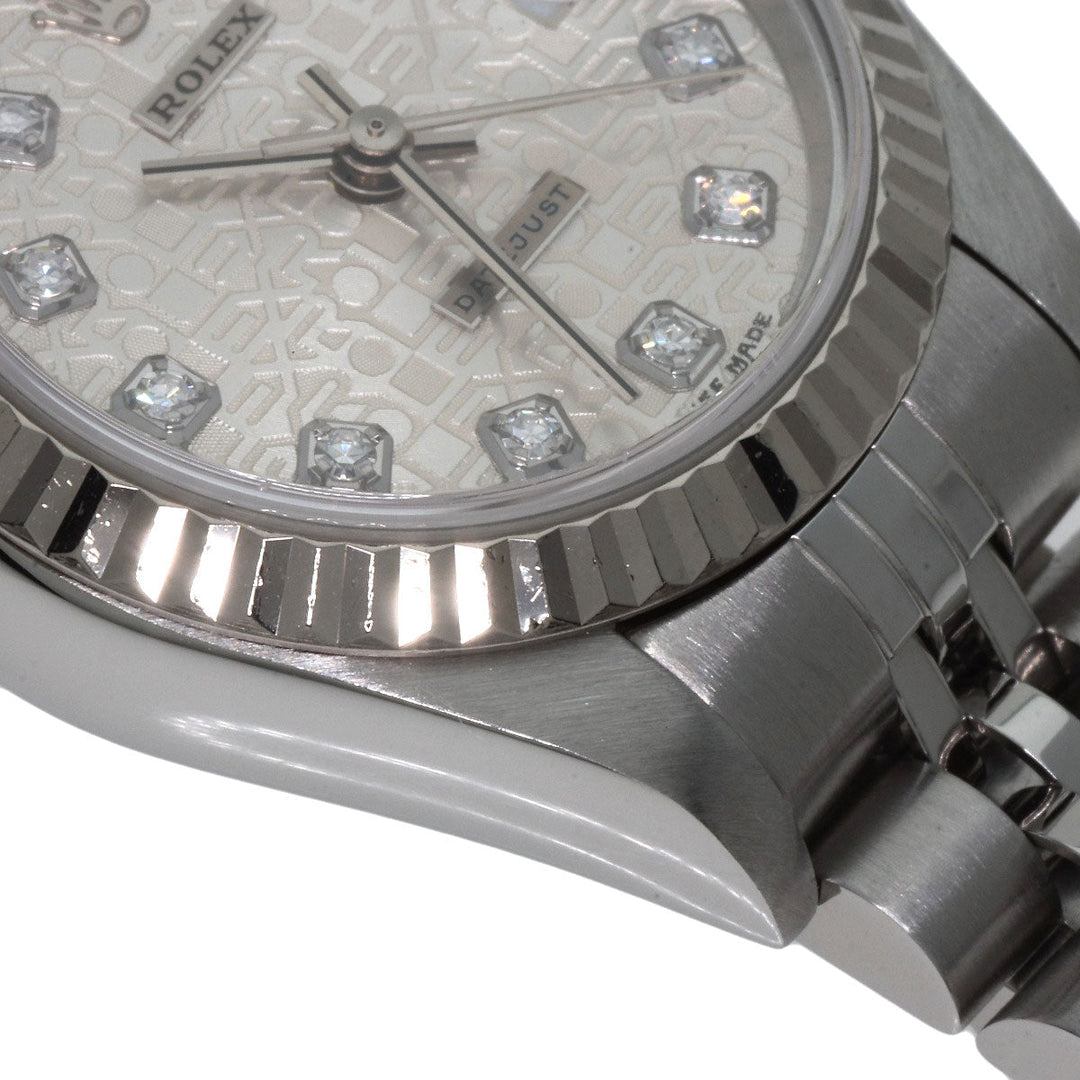 ROLEX Watches Mechanical Automatic 79174G Stainless Steel , Stainless Steel , K18WG Silver Datejust 10P Diamond SilverCP dial Women Used Authentic
