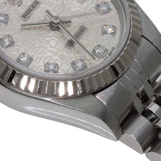 ROLEX Watches Mechanical Automatic 79174G Stainless Steel , Stainless Steel , K18WG Silver Datejust 10P Diamond SilverCP dial Women Used Authentic