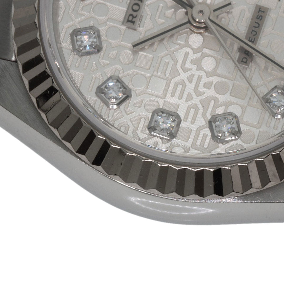ROLEX Watches Mechanical Automatic 79174G Stainless Steel , Stainless Steel , K18WG Silver Datejust 10P Diamond SilverCP dial Women Used Authentic