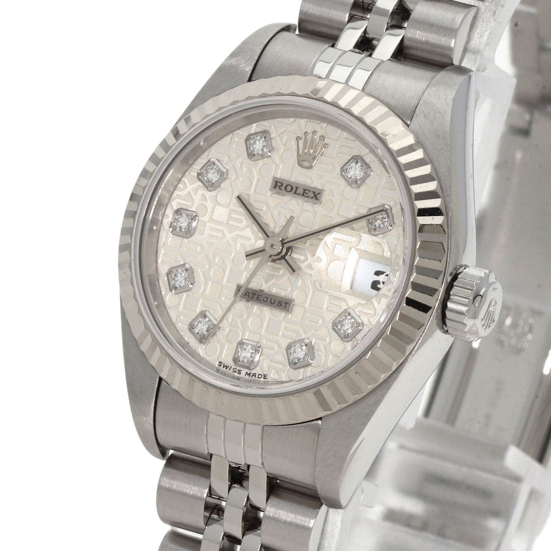 ROLEX Watches Mechanical Automatic 79174G Stainless Steel , Stainless Steel , K18WG Silver Datejust 10P Diamond SilverCP dial Women Used Authentic