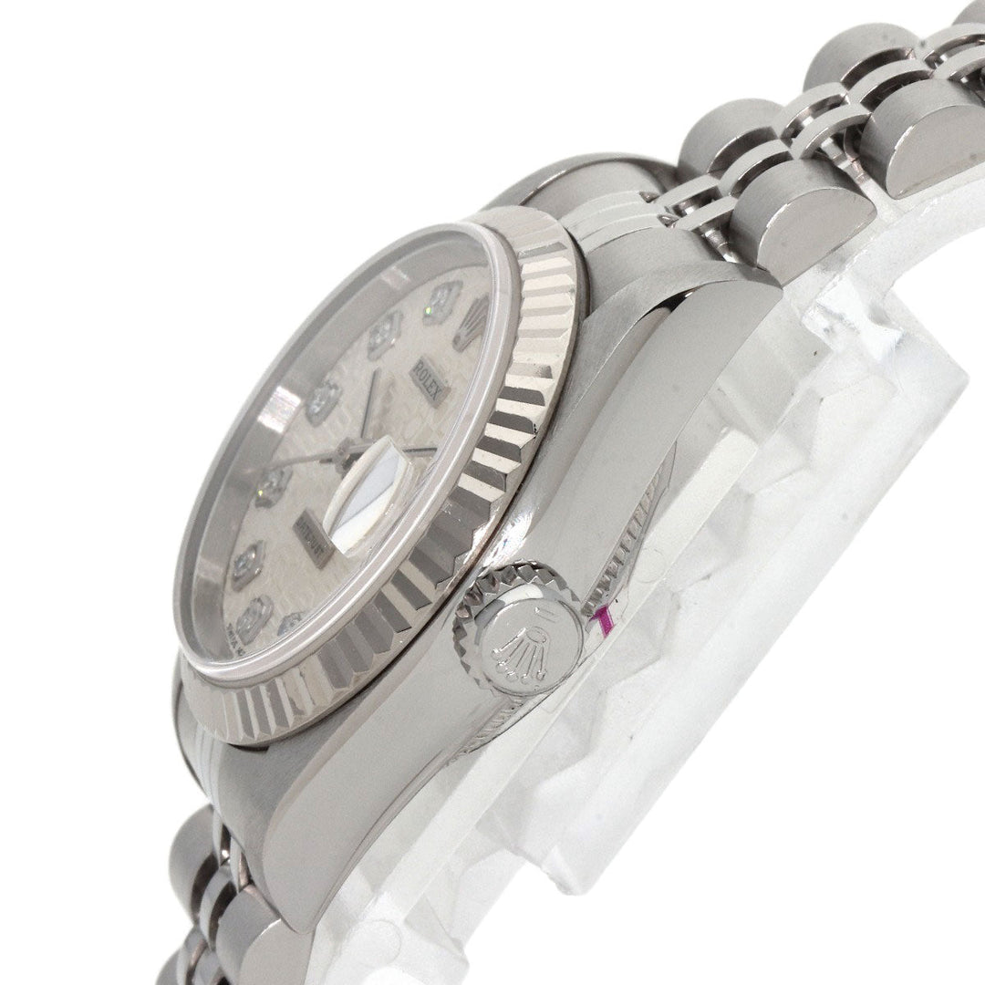 ROLEX Watches Mechanical Automatic 79174G Stainless Steel , Stainless Steel , K18WG Silver Datejust 10P Diamond SilverCP dial Women Used Authentic