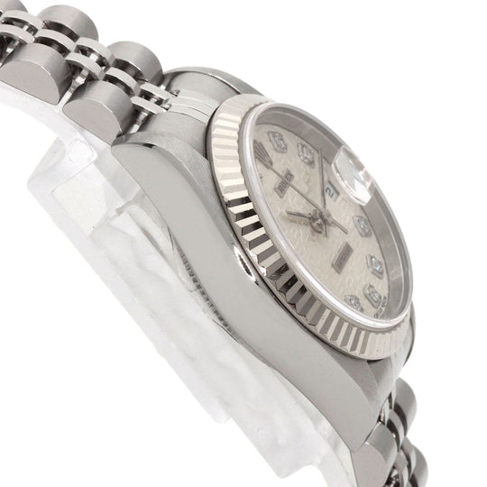 ROLEX Watches Mechanical Automatic 79174G Stainless Steel , Stainless Steel , K18WG Silver Datejust 10P Diamond SilverCP dial Women Used Authentic