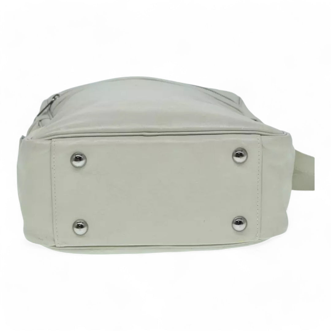 Louis Vuitton Monogram Difference Clarkson Shoulder Bag White Leather Canvas
