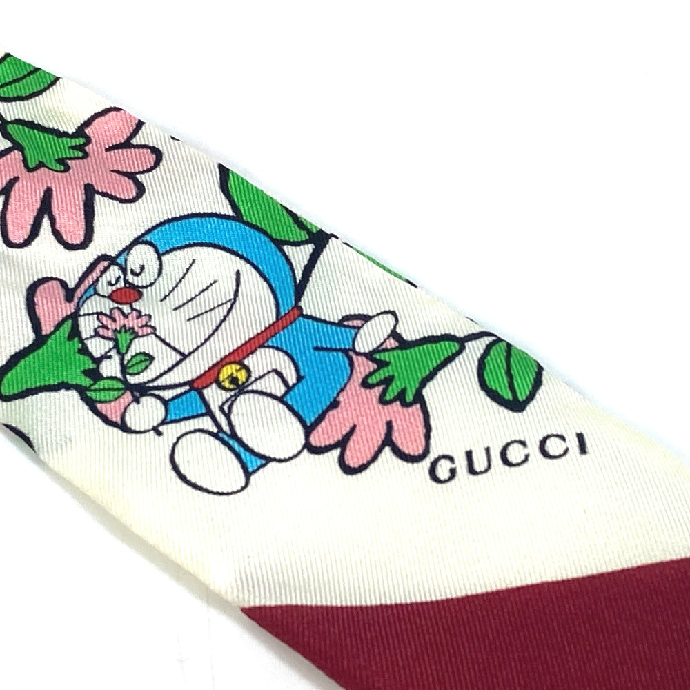 GUCCI scarf 656611 silk multicolor Doraemon DORAEMON collaboration scarf Women Used Authentic