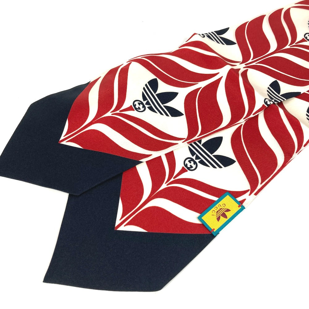 GUCCI scarf 716089 silk Navy bandeau scarf Adidas adidas collaboration